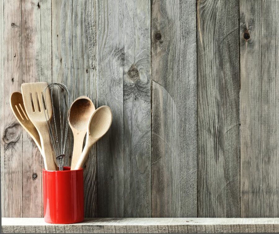 Reclaimed Wood on a Kitchen Wall