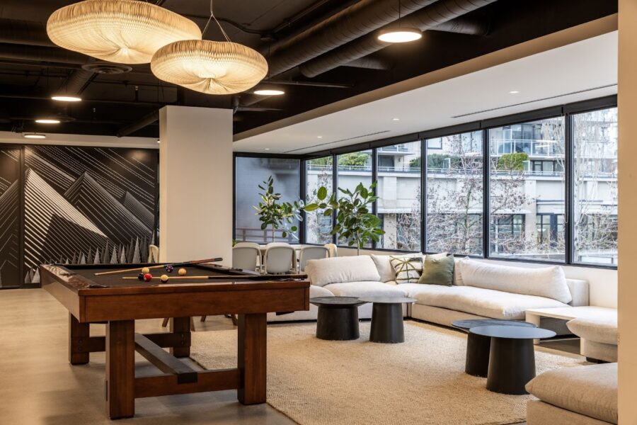 Our office pool table and couch