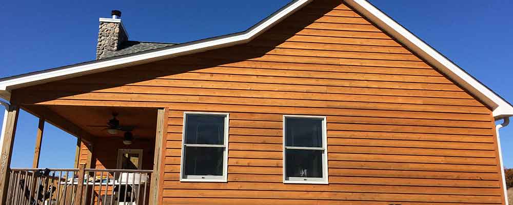 Side of a cedar house